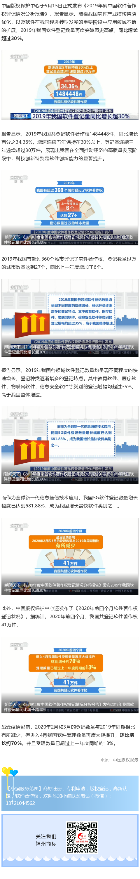 我國軟件著作權登記量連續五年高速增長 今年4月環比增長70%