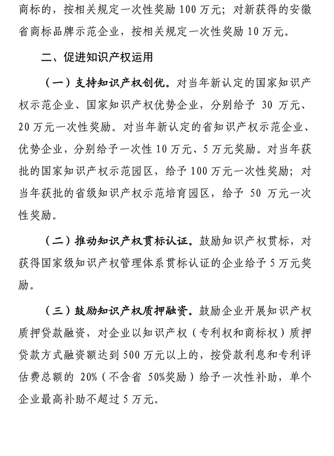 安徽省安慶市宿松縣推進知識產(chǎn)權(quán)強縣建設(shè)若干政策