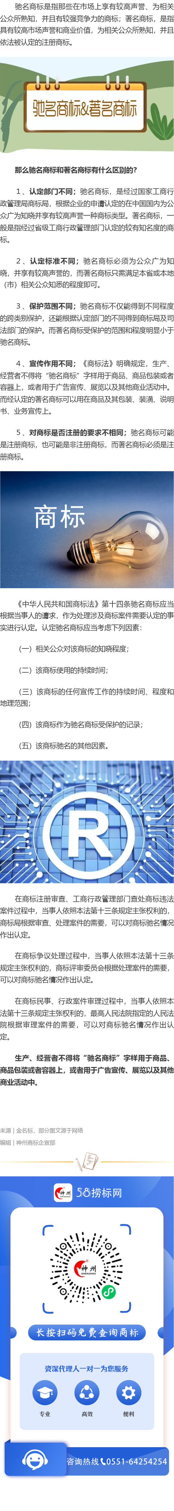 馳名商標與著名商標有什么區別?
